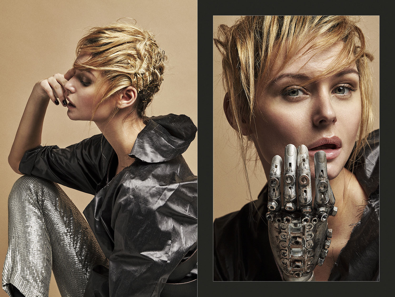 fotografía modelo look metalico