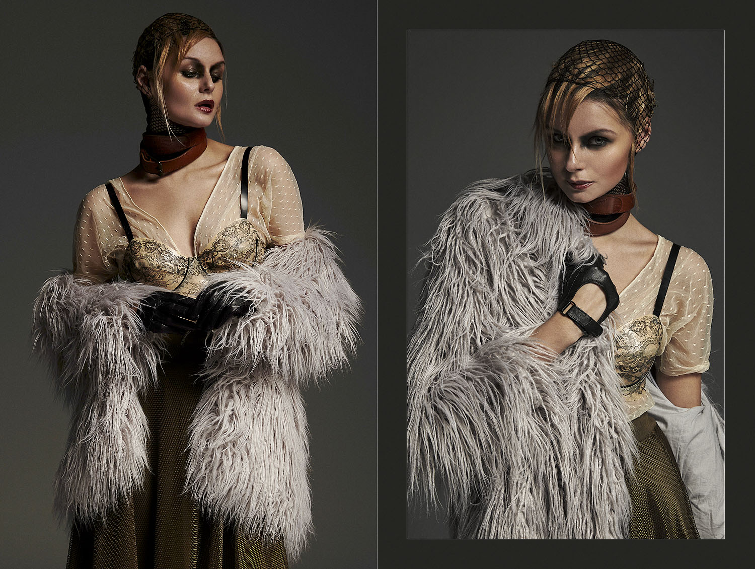 fotograía modelo chaqueta de pelos