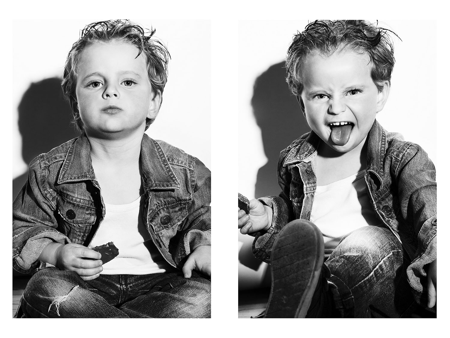 niño pequeño comiendo chocolate