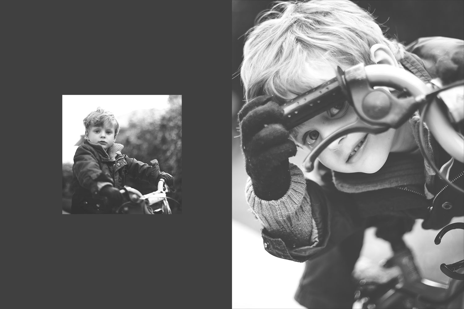 niño pequeño en bicicleta