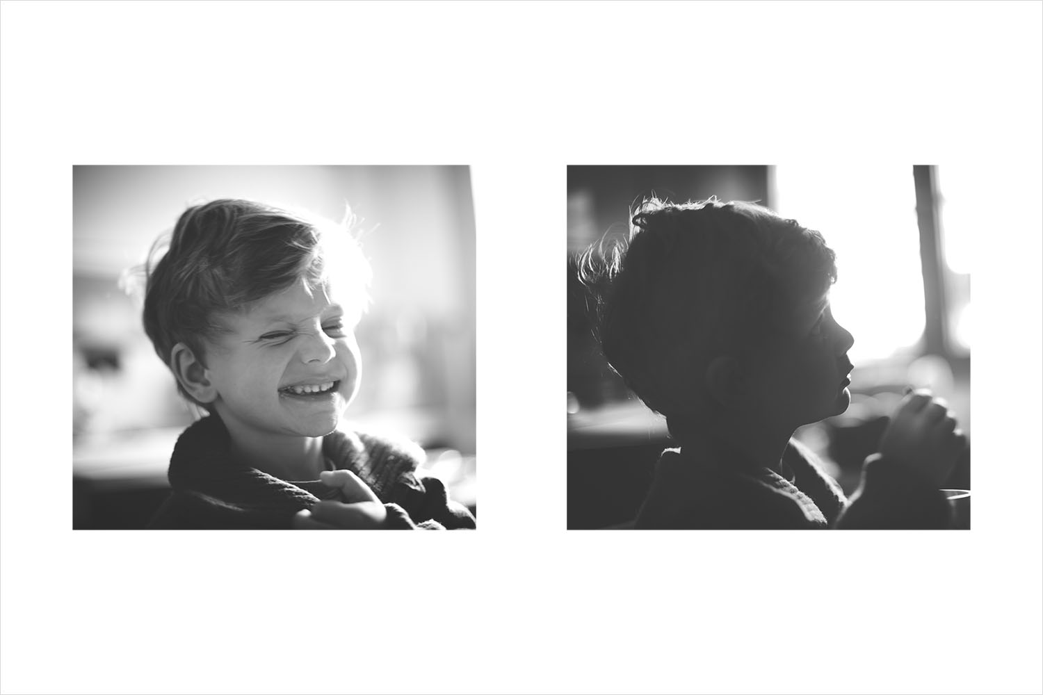 niño pequeño guiñando el ojo